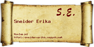 Sneider Erika névjegykártya